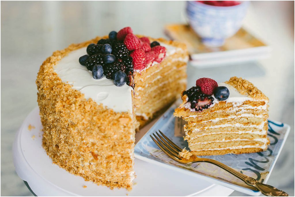 Honey Cake Medovik - Flouring Kitchen
